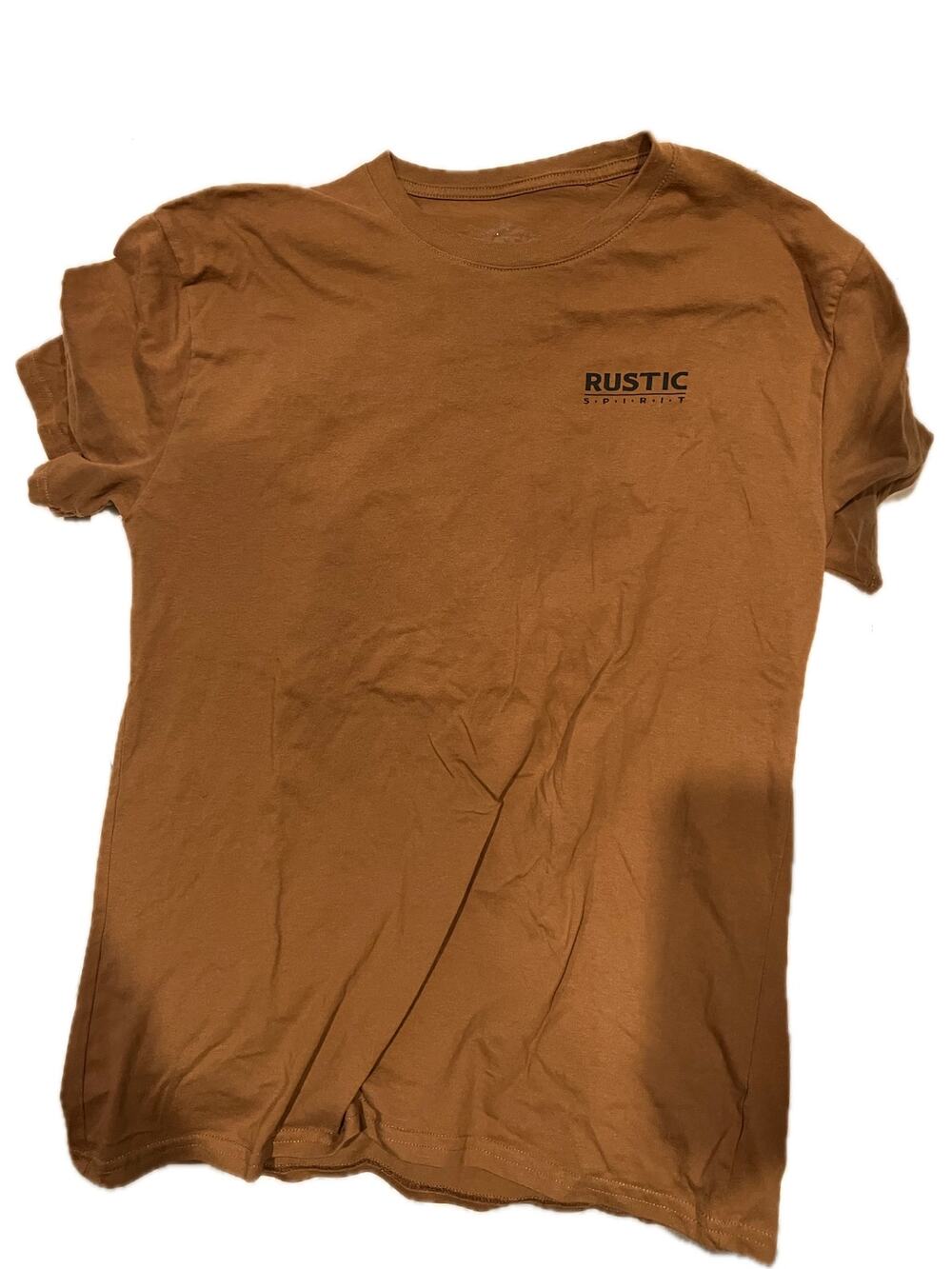 Rustic Brand Brown/Tan T-Shirt Mens Medium